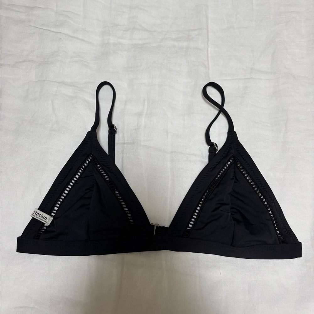 Rhythm Black Bikini Triangle Top